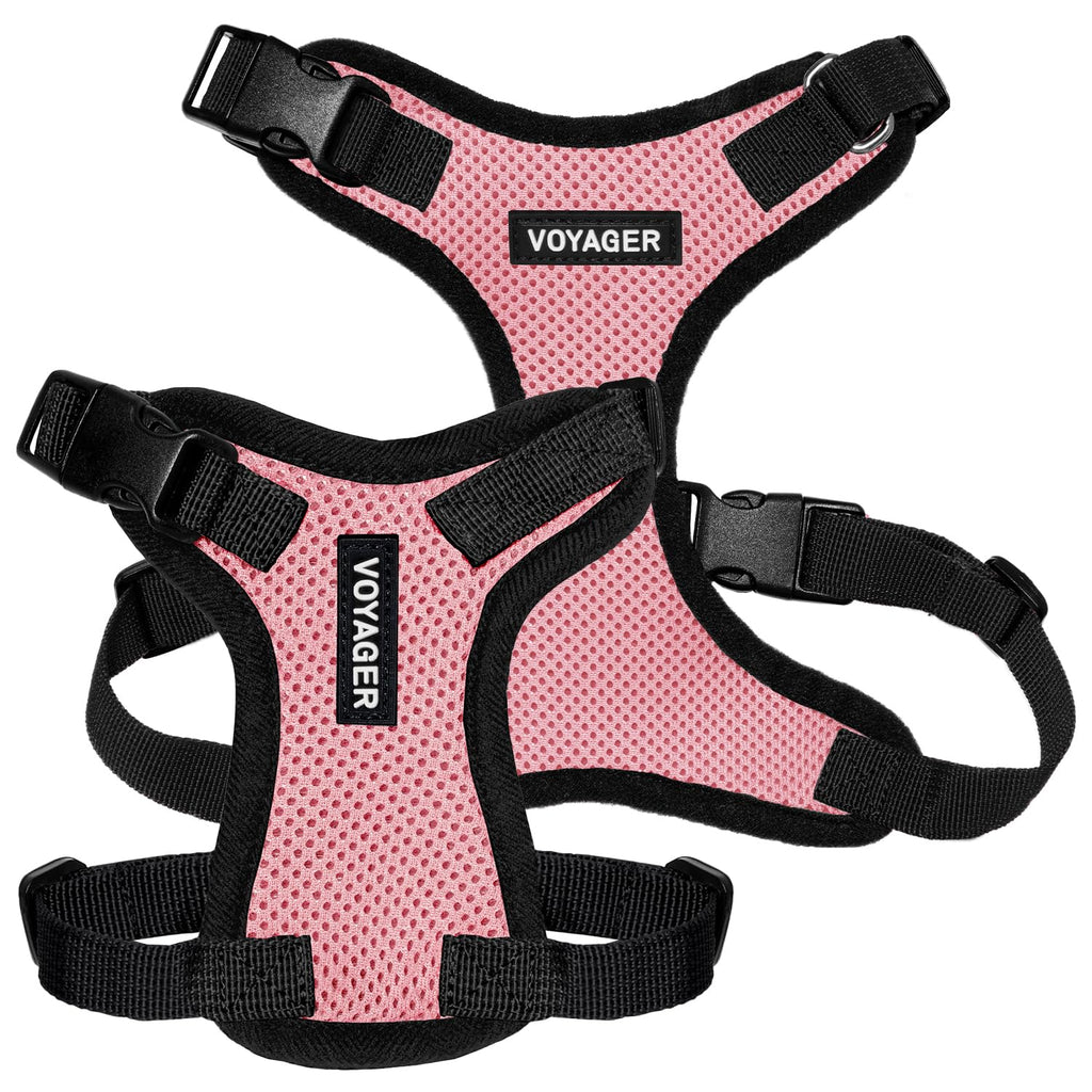 Voyager Step-in Lock Dog Harness - Pink/Black Trim, Medium