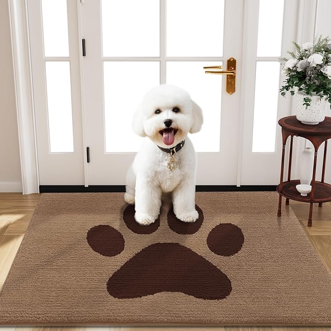 Buganda Dog Door Mat for Muddy Paws 47x24, Absorbent Doormat for Inside — 40.0"l X 32.0"w X 0.6"th