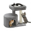 Feandrea Cat Tree, 18.5-in Small Cat Tower, Cute Kittens Condo, Light Gray