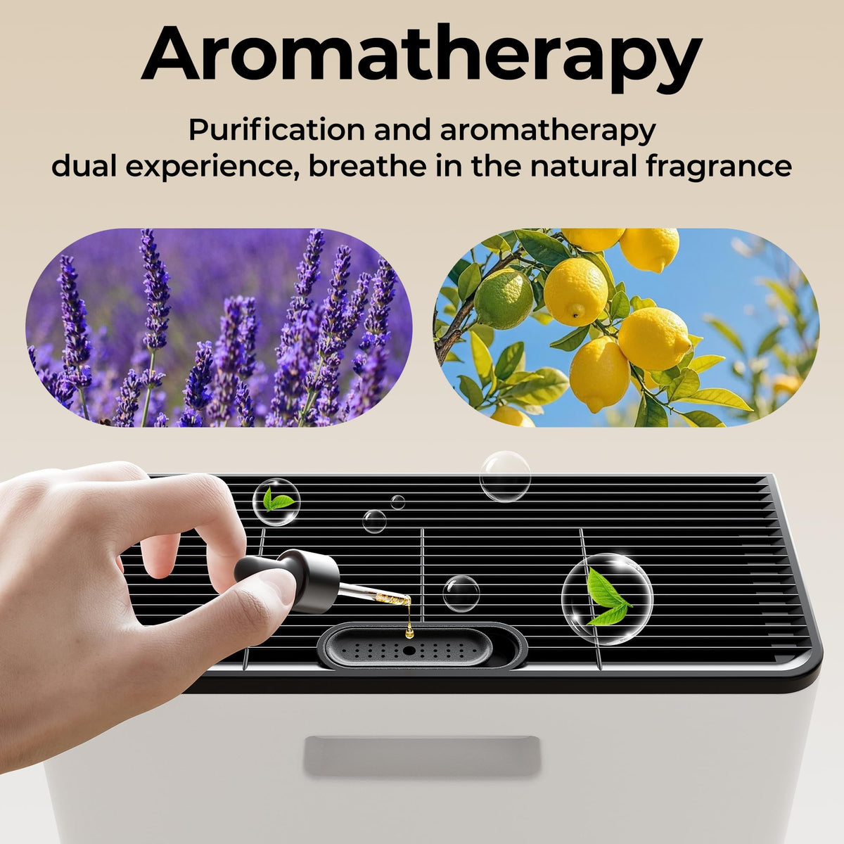 EVALIT Air Purifiers for Home Pets Up to 2200Ft² Pre-Filter Washable White
