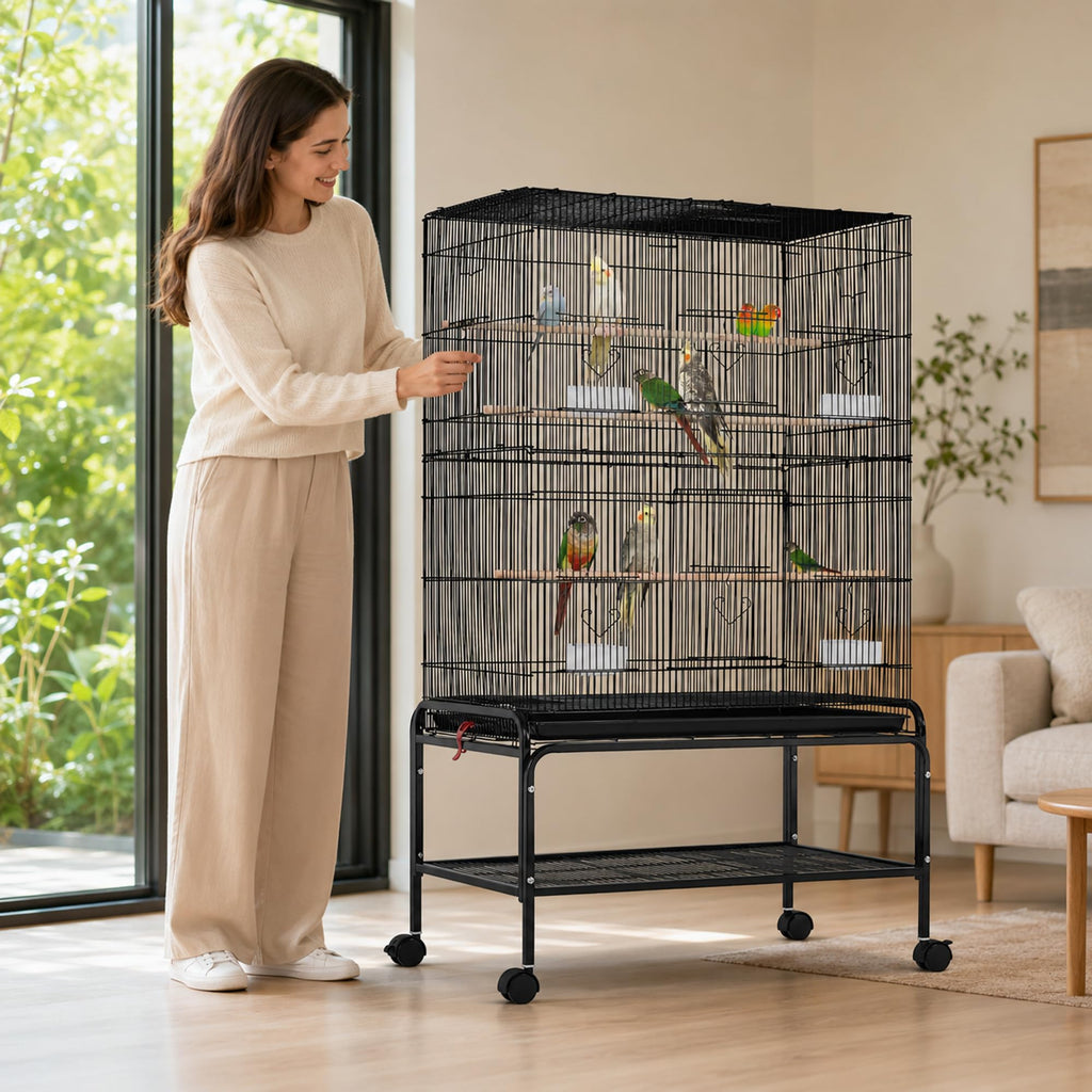 Yaheetech 53" Bird Cage with Rolling Stand for Parakeets Cockatiels Budgies