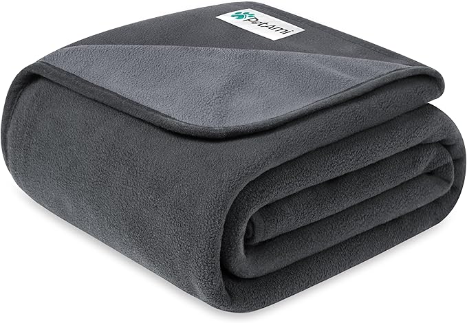 PetAmi Waterproof Dog Blanket for Small Medium Dogs Cats, Pee Proof Reversible Cat Blanket for Kitten Puppy, Soft Fleece Washable Pet Throw for Couch Car Crate Liner, 29x40 Gray