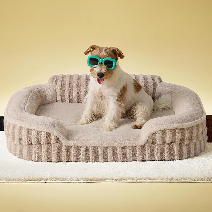LE SURE Cute Cozy High Back Orthopedic XL Dog Bed with Sides