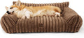Bedsure ComfyFleece™ Shown on TV Dog Couch for Medium Dogs,36in Camel Brown