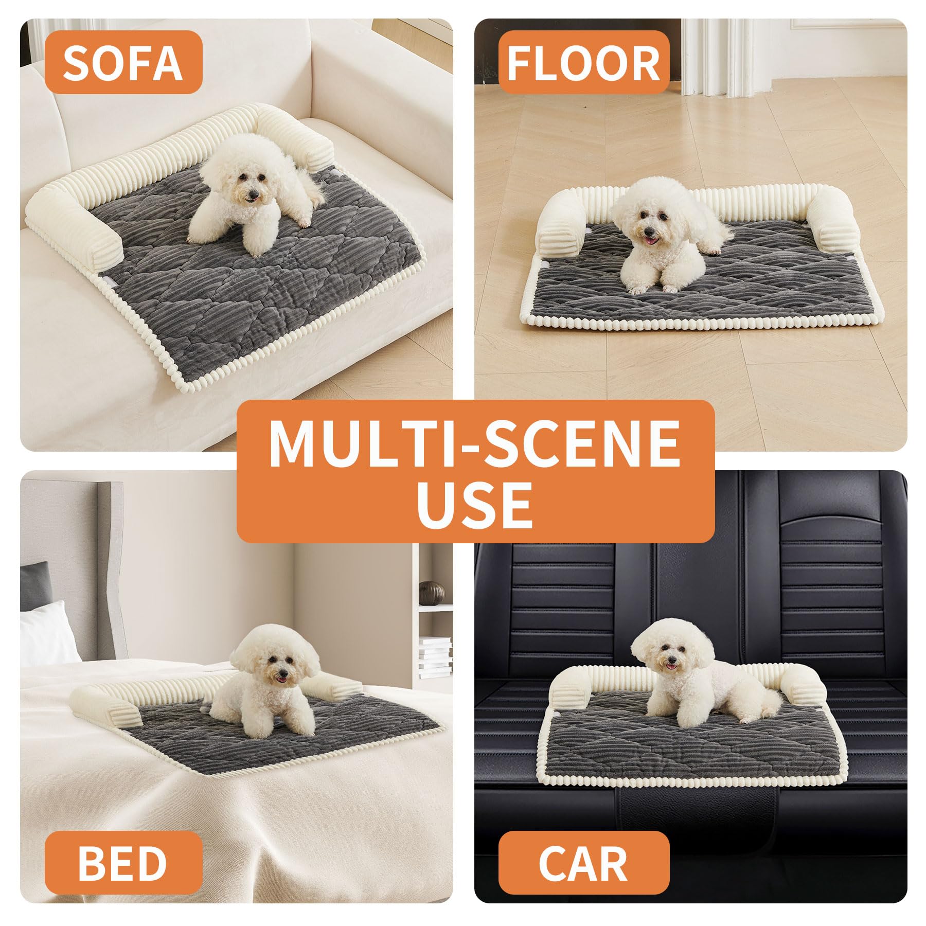 HAOMAIJIA Dog Couch Bed for Large Dogs, Non Slip Pet Couch Covers for Sofa Thick Soft Washable Dog Couch Cover Protector All Seasons Universal Dogs and Cats Bed Mat (Grey, Large)