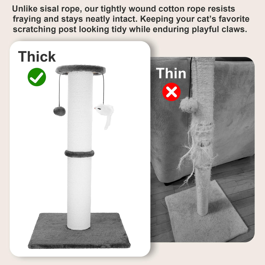 Ahomdoo 34-Inch Tall Cat Scratching Post for Large Cats, Stable Base, Gray