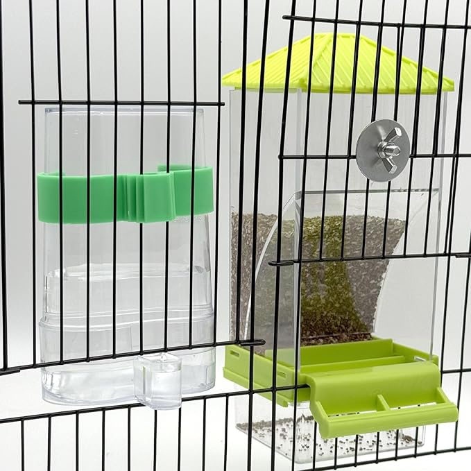 No Mess Bird Feeder for Cage Automatic No-Spill Transparent