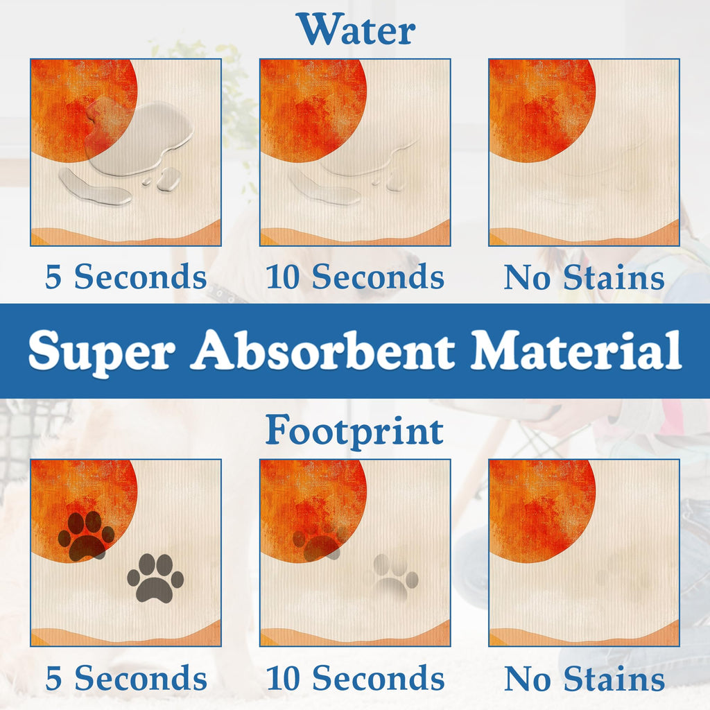 Boho Mountain Sun Pet Food Mat for Cats and Dogs–Absorbent Quick Dry Feeding Placemat, Non Slip Rubber Base, Waterproof Bowl Mat for Indoor Use, Pet Supplies 12"x20"
