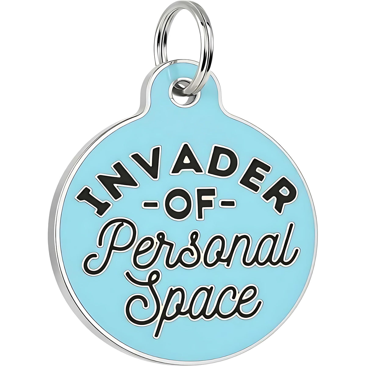 Bad Tags Personalized Dog and Cat ID Tags in 25+ Designs and 2 Sizes - 5 Lines of Custom Engraved Text - Funny Cute Personalized Pet Tags (Land Shark, Large (1.25 inch))