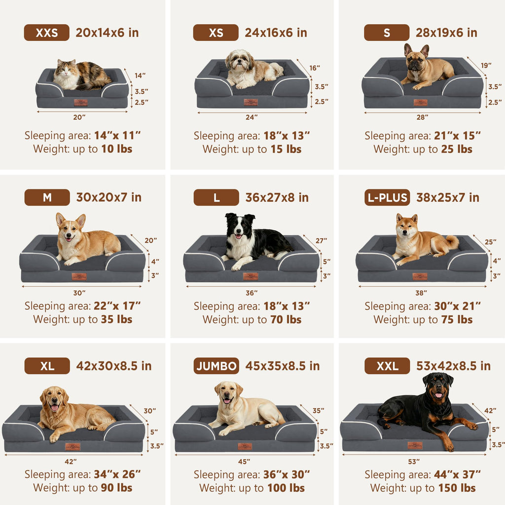 Comfort Expression Waterproof Orthopedic Dog Bed for Extra Large Dogs