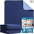 OUTCREATOR® Washable Bed Pads 34" x 76" (Pack of 2), Incontinence Mattress Protector, Anti-Slip Waterproof Underpads for Adults Kids Elderly Pets, Absorbency & Reusable Bedwetting Pads (Dark Blue)