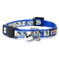 Pawtitas Glow in the Dark Cat Collar with Breakaway Safety Buckle & Bell Adjustable Kitten Collar, Blue