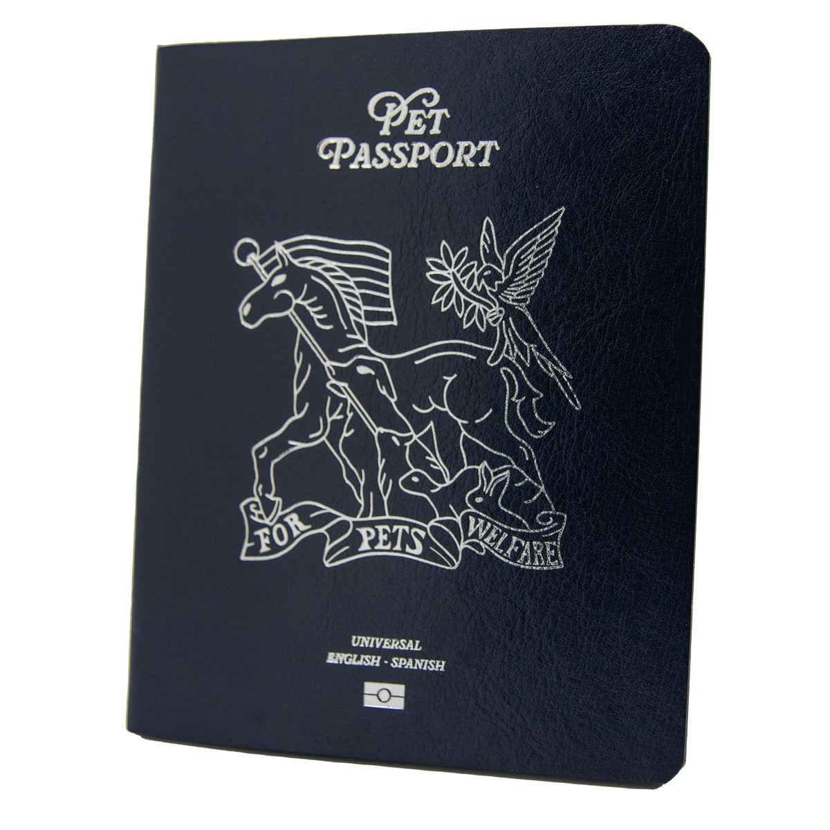 United Pet Club Color Premium PU Leather stitch-sewn Pet Passport Medical Record for Pet Health and Vaccination English + Spanish for Cat, Dog, Puppy and Kitten (Blue, Single)