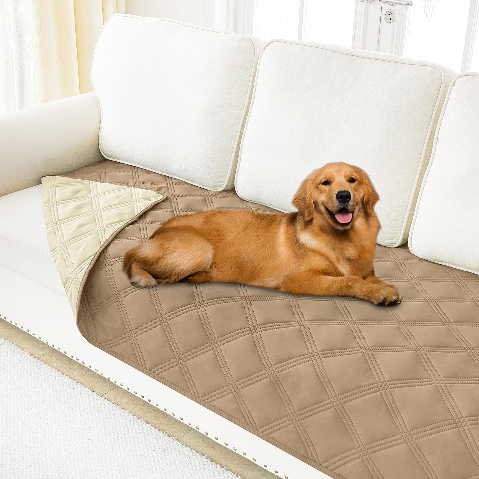 Smiry Waterproof Dog Bed Cover, Reversible Pet Blanket for Sofa Couch