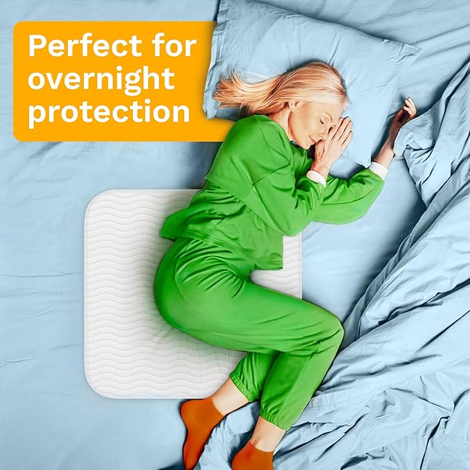 GREEN LIFESTYLE Washable Underpads - Large Bed Pads for use as Incontinence Bed Pads, Reusable Pet Pads, Great for Dogs, Cats, Bunny, Seniors Bed Pad (Pack of 2 - 34x36)