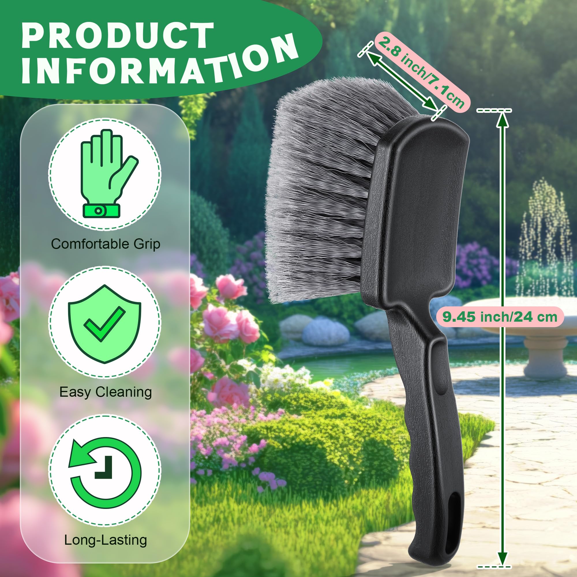 Brush for Bird Baths, Bird Bath Cleaner with Ergonomic Handle and PVC Bristles, Gentle Yet Effective Cleaning for Wigglers, Feeders, Hook Design 1 Pack