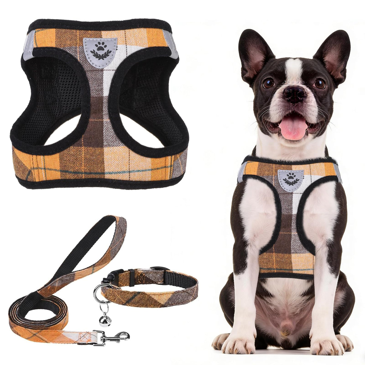 PUPTECK Dog Harness, Collar and Leash Set No Pull for Small Medium Sized
