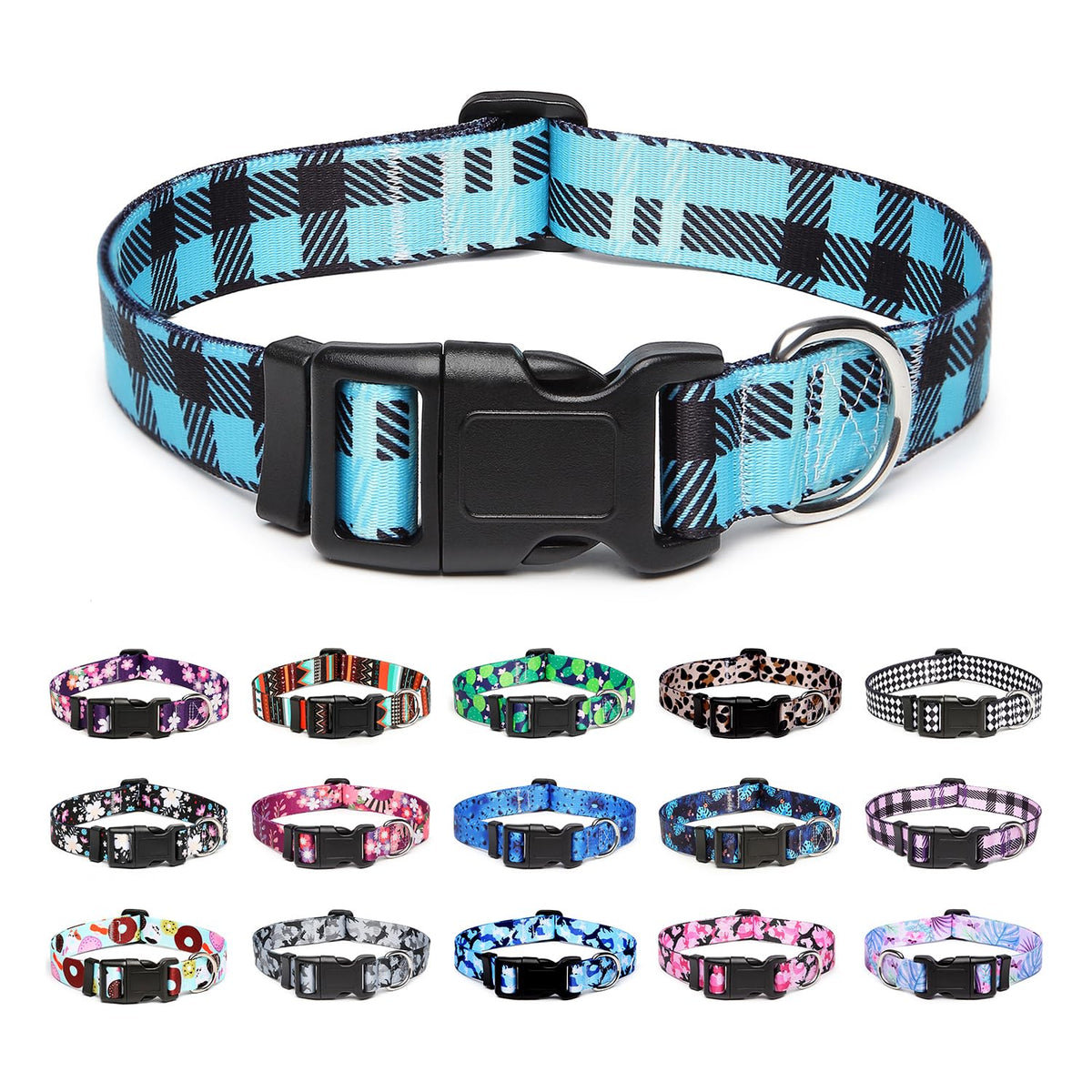 Mercano Adjustable Dog Collar - Special Design Patterns, Soft Nylon Comfortable Durable Pet Collar for Small Medium Large Dogs (S, Rhomb)