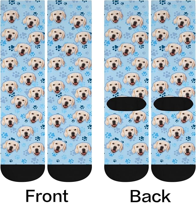 D-Story Custom Face Socks, Personalized Photo Picture on Socks, Unisex Athletic Crew Socks for Men Women