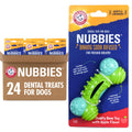 Arm & Hammer Nubbies Duality Bone Dental Dog Chew Toy, Apple Flavor, 24-Pk