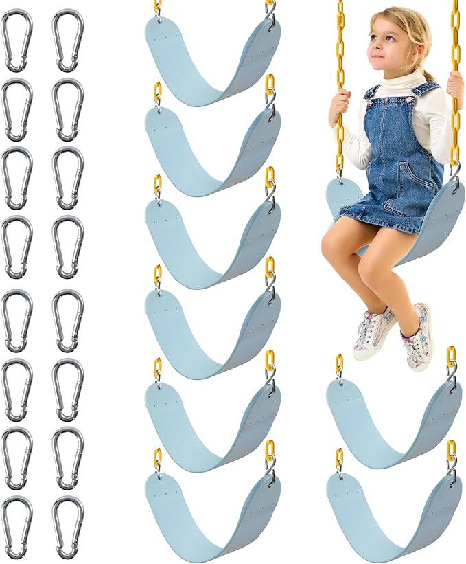 Sunnyglade 8PCS Swings Seats Heavy Duty 66" Chain Support 250lb Pastel Blue