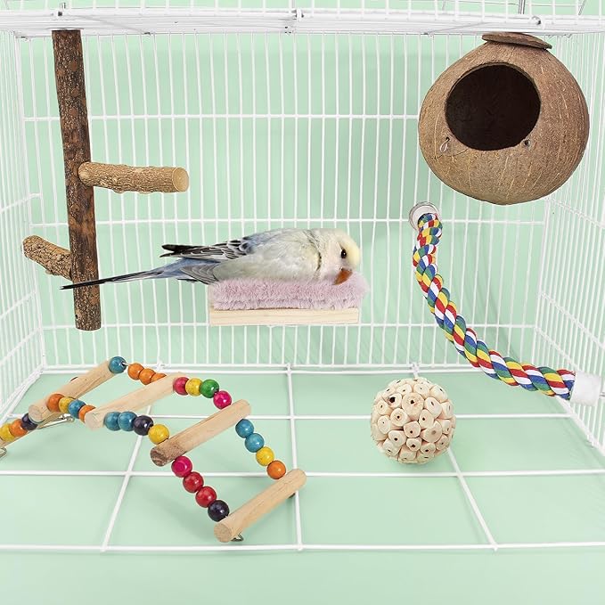 Mygeromon Bird Hammock Bed for Cage Parrot Perch Parakeet Sleeping Platform