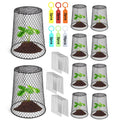 10 Pcs 6.8"×7.4" (Multiple Sizes/Quantities Available) Seedling Plant Protectors from Animals, Chicken Wire Plant Cage Garden Cloche to Protect Plants Vegetables from Rabbits Squirrels Chicken
