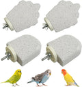 JINJUMEI 4Pcs Bird Beak Grinding Stone, Bird Perch Stands Parrot Calcium Perch Foot Claws Trimmer Parakeet Platform Parrot Chewing Toys for Small Medium Cockatiel Conure Lovebird Finch