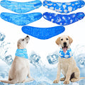Talltalk 5 Pcs Dog Cooling Bandanas Neck Wraps Pet Collar, Plaid, XL