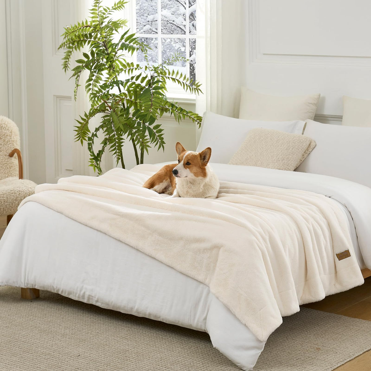 COZY KISS Waterproof Pet Blanket Deer Print for Large Dog & Cat, 30x40 inch