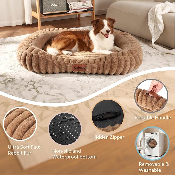 KISIMUY Orthopedic Dog Bed, Hip & Joint Support Dog Crate Pad for Puppy