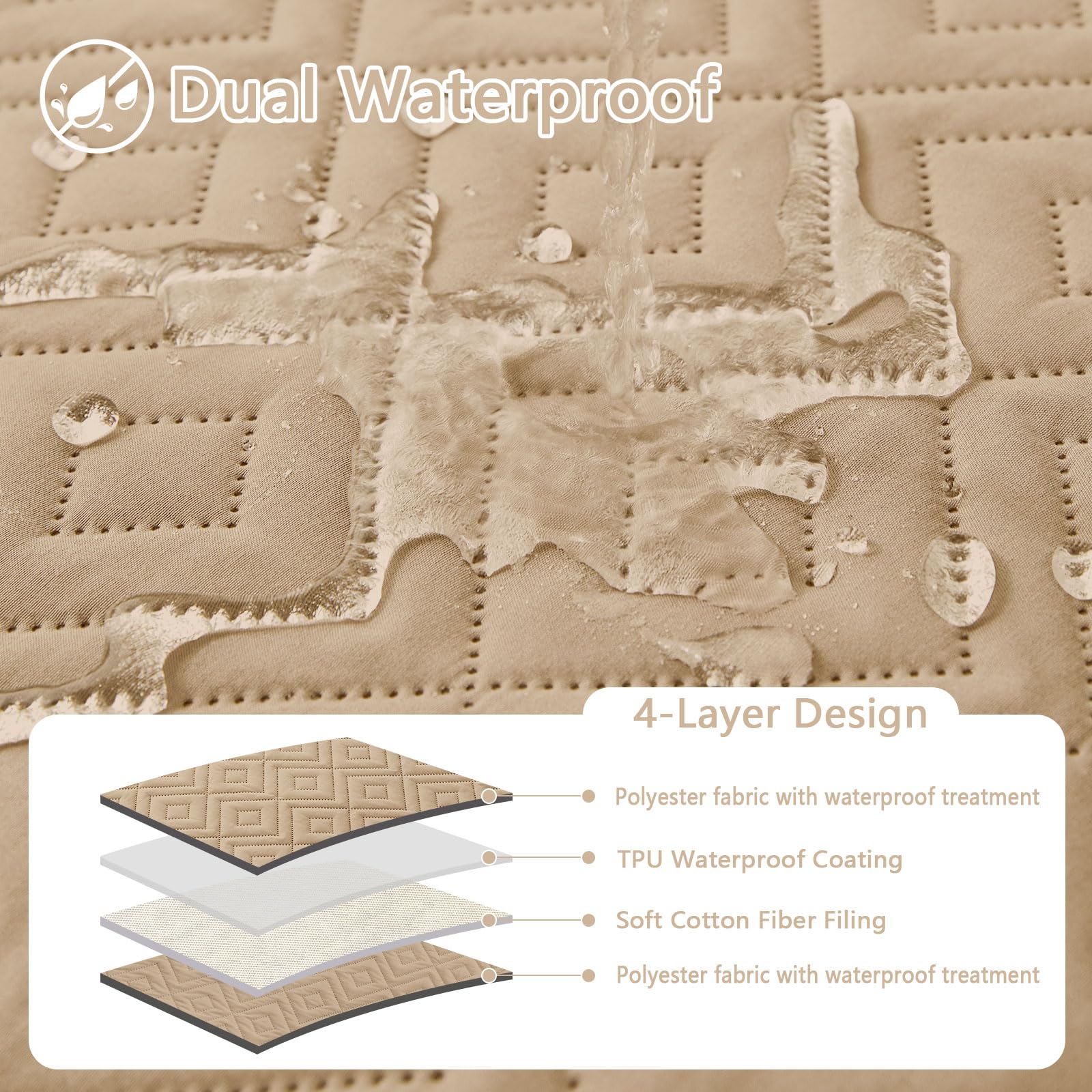 hyha Waterproof Reversible Dog Blanket, Pet Blanket for Sofa Couch