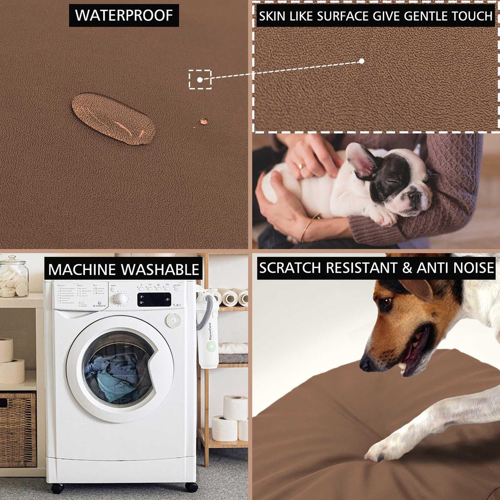 Dog Bed Cover Waterproof Replacement Machine Washable Covers for 24x18 Inch Dog Bed Heavy Duty Scratch Resistant Mattress Protector Pet Bed Cover Only Brown