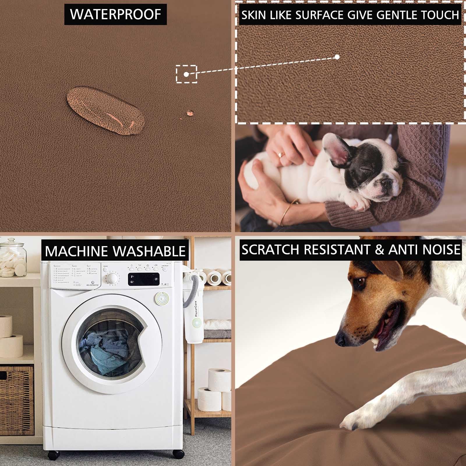 Dog Bed Cover Waterproof Replacement Machine Washable Covers for 24x18 Inch Dog Bed Heavy Duty Scratch Resistant Mattress Protector Pet Bed Cover Only Brown