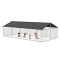 Petonly Outdoor Dog Enclosure Heavy Duty Dog Kennel House Mesh Dog Big Cage Pet Kennel Steel Fence with Secure Lock(236”x 118”)