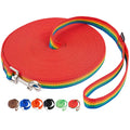 AmaGood Dog/Puppy Obedience Recall Training Agility Lead-15 ft 20 ft 30 ft 50 ft Long Leash-for Dog Training,Recall,Play,Safety,Camping (50feet, Rainbow)
