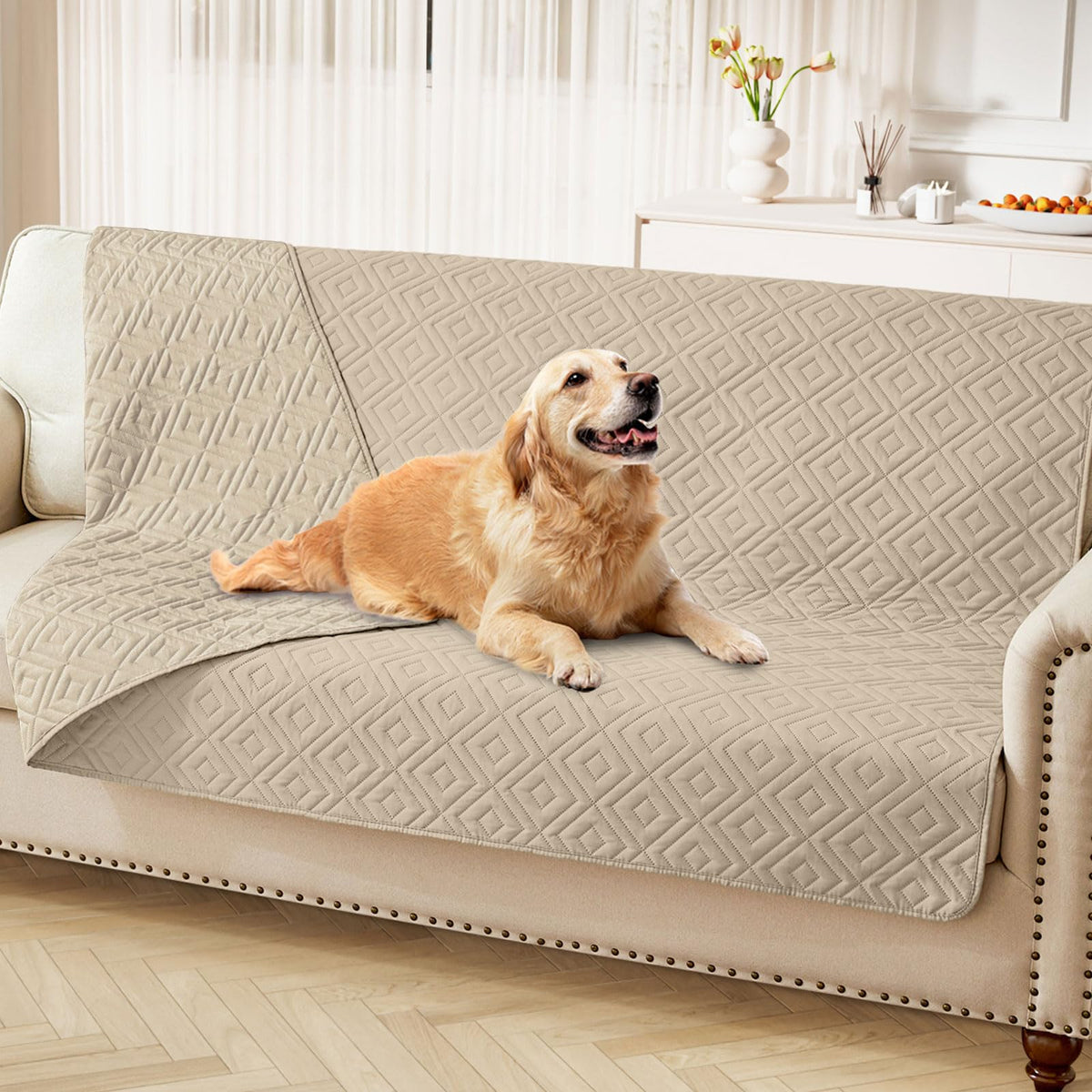 hyha Waterproof Reversible Dog Blanket, Pet Blanket for Sofa Couch