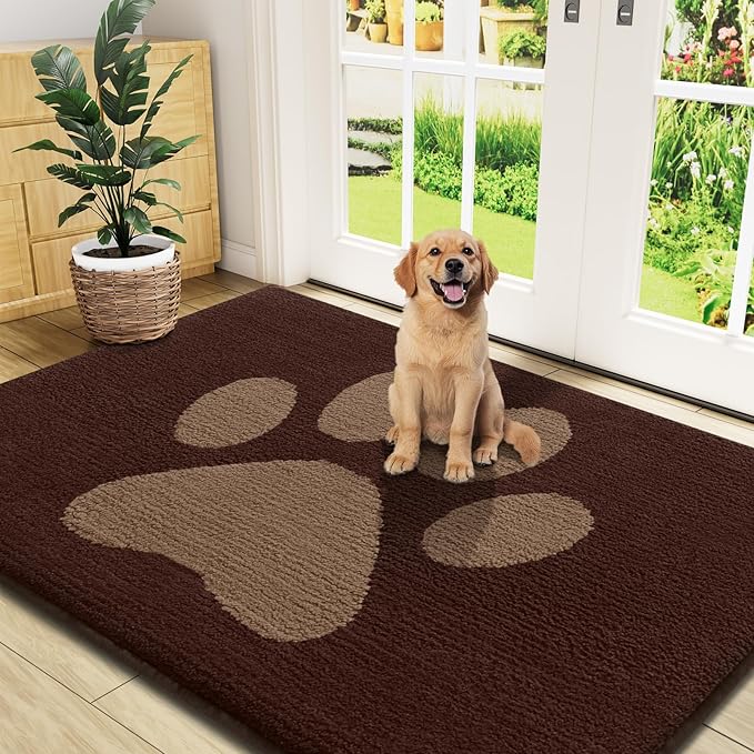 Buganda Dog Door Mat for Muddy Paws 47x24, Absorbent Doormat for Inside — 47.0"l X 32.0"w X 0.6"th