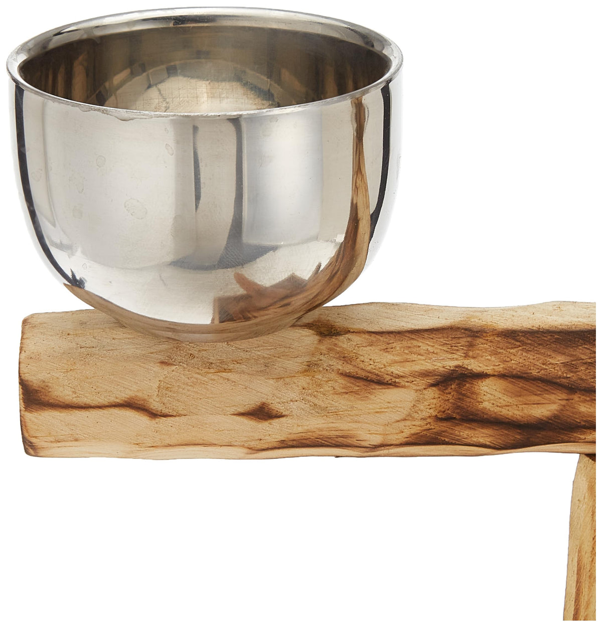 PENN-PLAX Bird-Life Natural Wood Tree Perch for Small and Medium Birds – Includes Food and Water Bowls with Drop Tray – Medium
