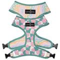 Lucy & Co. Reversible Dog Harness - Water-Repellent Neoprene, Dual-Print Design, Easy Swap Style, Adjustable Comfort Fit - Just Chill Reversible Harness - Medium