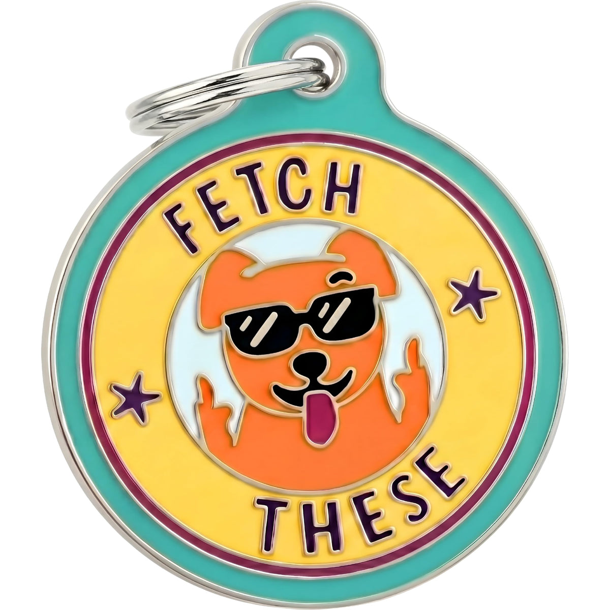 Bad Tags Personalized Dog and Cat ID Tags in 25+ Designs and 2 Sizes - 5 Lines of Custom Engraved Text - Funny Cute Personalized Pet Tags (Land Shark, Large (1.25 inch))