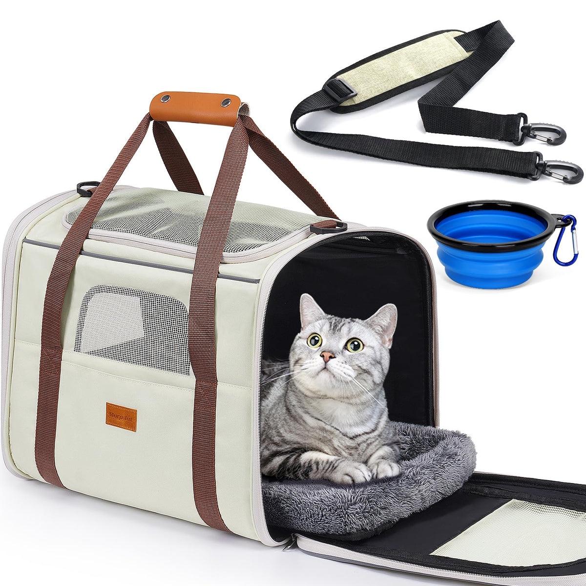 Morpilot Cat Carrier Soft for Large Medium Cats and Puppy up to 20lbs
