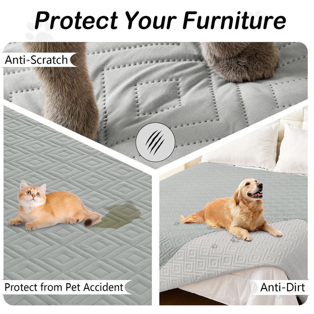 hyha Waterproof Reversible Dog Blanket, Pet Blanket for Sofa Couch