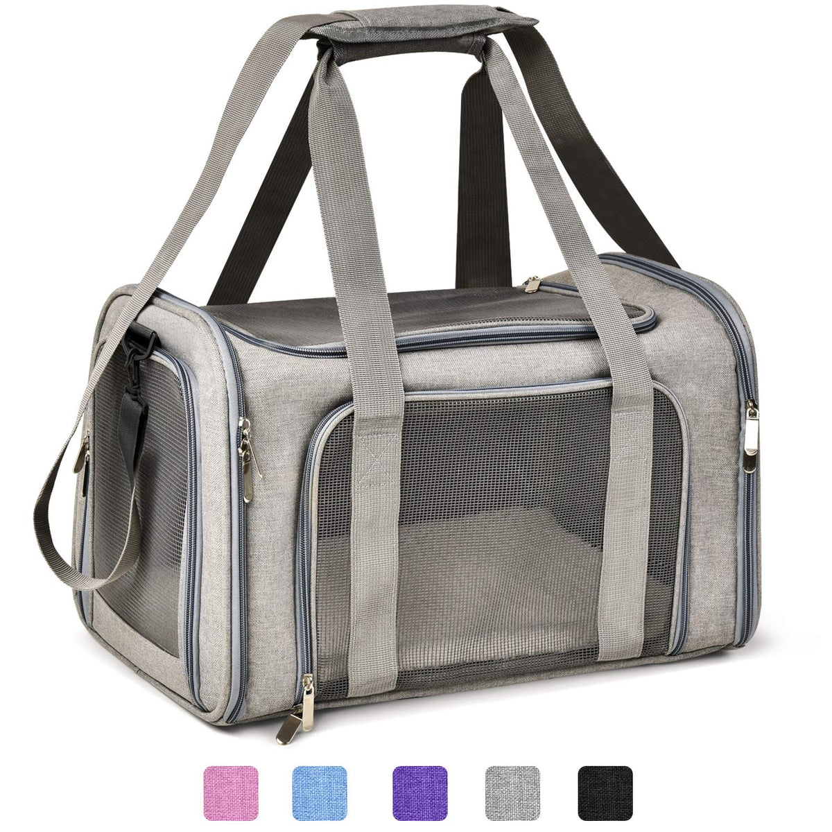 Henkelion Pet Carrier for Small Medium Cats Dogs Puppies up to 15 Lbs, TSA Airline Approved, Soft Sided, Collapsible Travel - Pink