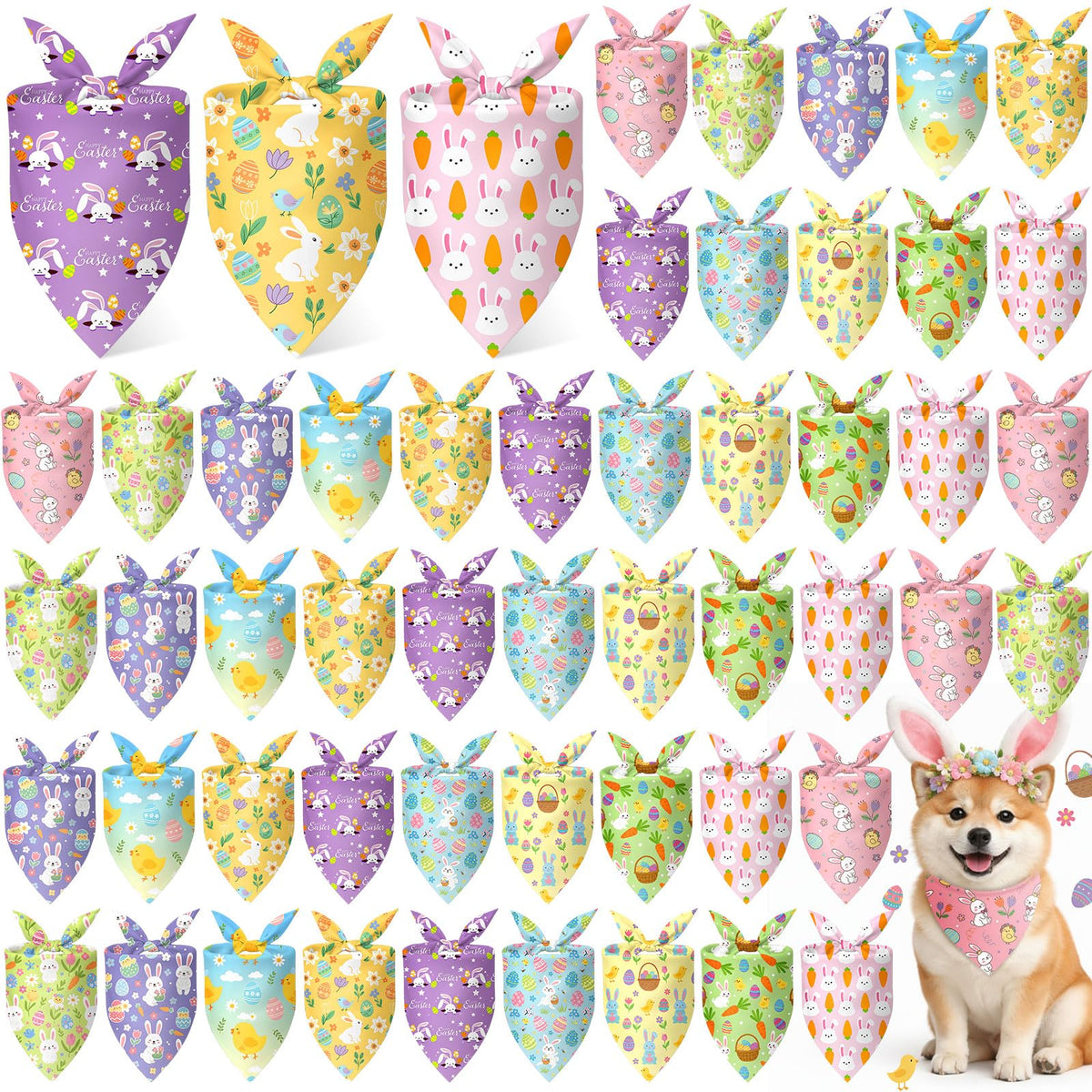 Weewooday 50 Pcs Christmas Red and Green Plaid Dog Bandanas Bulk for Medium