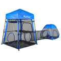 Catio Outdoor Cat Enclosure, 3-in-1 Extra Large Portable Cat Playpen with Tower Tent & Tunnel, Foldable Waterproof Mesh Catio for Indoor Outdoor Cats & Small Pets