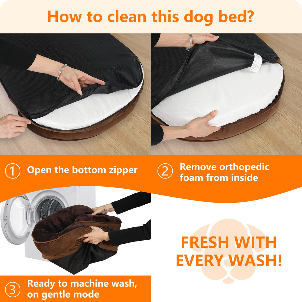 Dwanton Orthopedic Waterproof X-Large Dog Bed Sofa, Gel Memory Foam, 45"