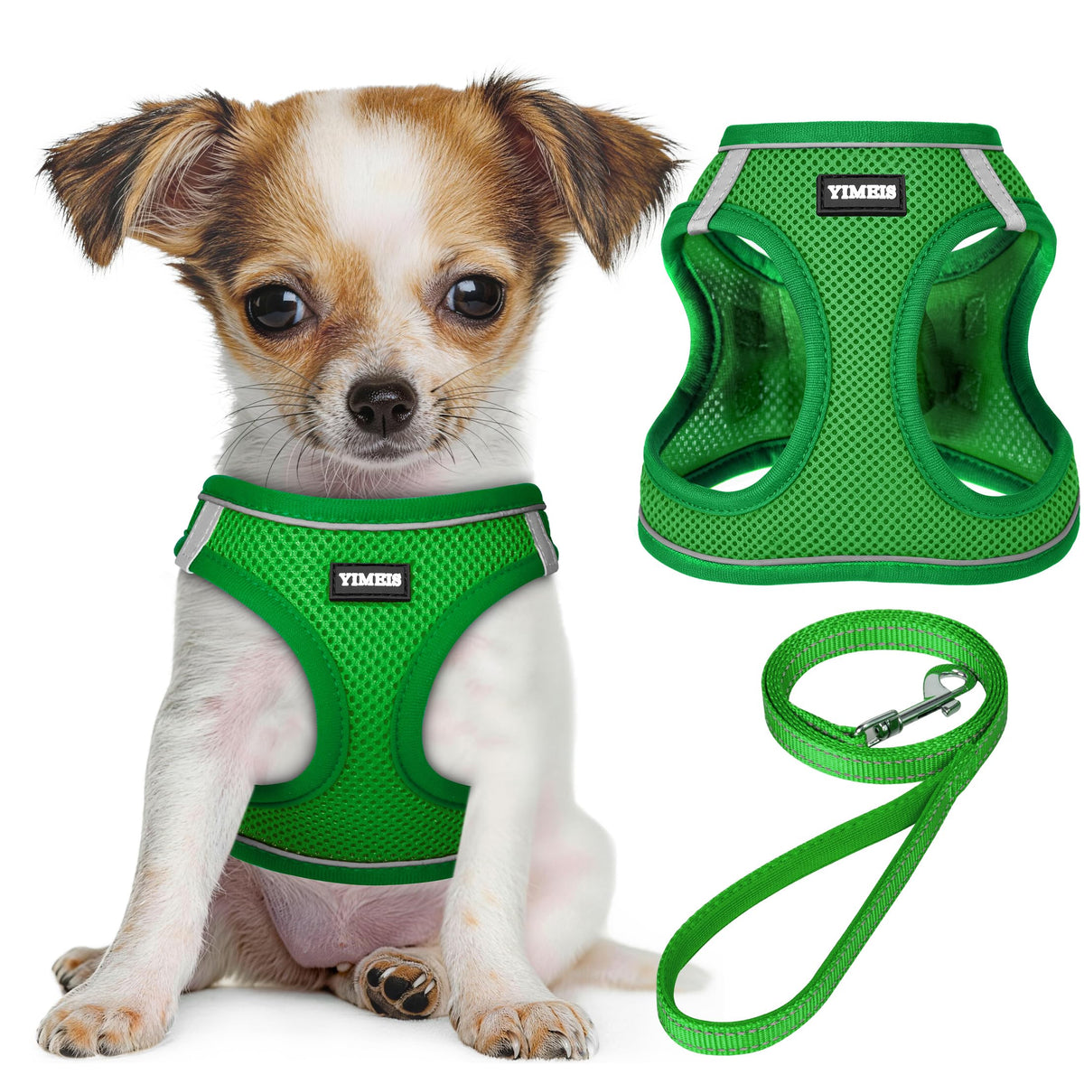 No Pull Dog Puppy Harness and Leash Set Reflective Mesh Vest Small