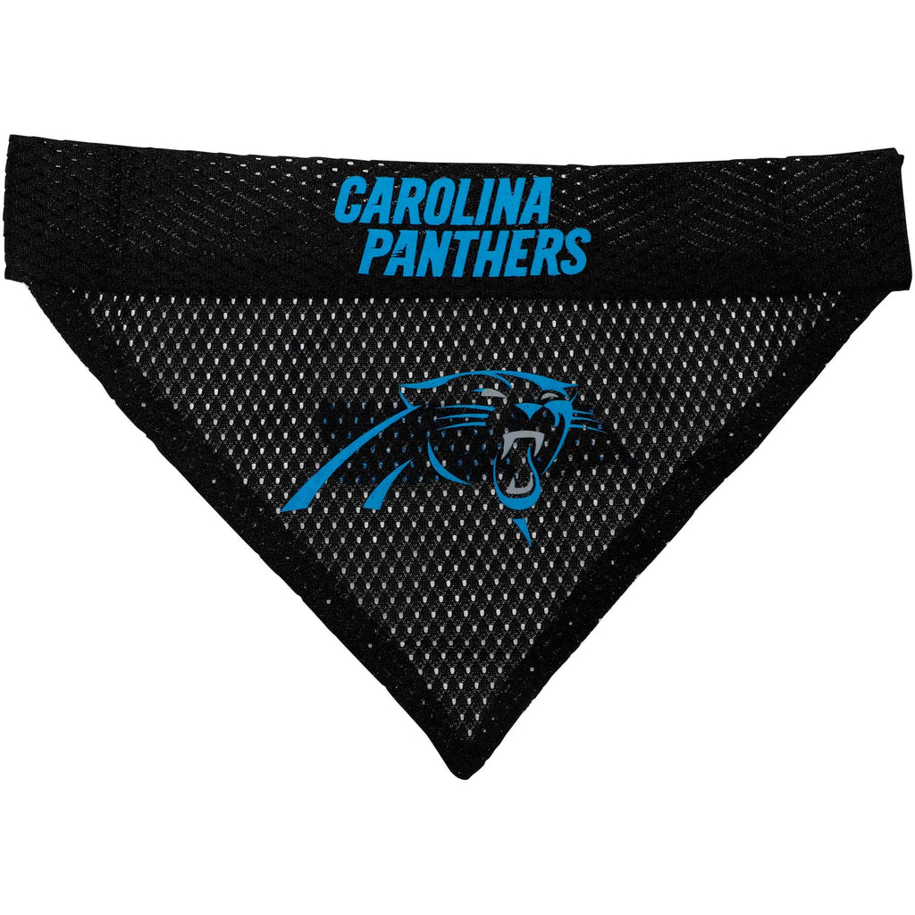 NFL DOG BANDANA - CAROLINA PANTHERS REVERSIBLE PET BANDANA. 2 Sided Sports Bandana with a PREMIUM Embroidery TEAM LOGO, Small/Medium. - 2 Sizes & 32 NFL Teams available