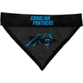 NFL DOG BANDANA - CAROLINA PANTHERS REVERSIBLE PET BANDANA. 2 Sided Sports Bandana with a PREMIUM Embroidery TEAM LOGO, Small/Medium. - 2 Sizes & 32 NFL Teams available